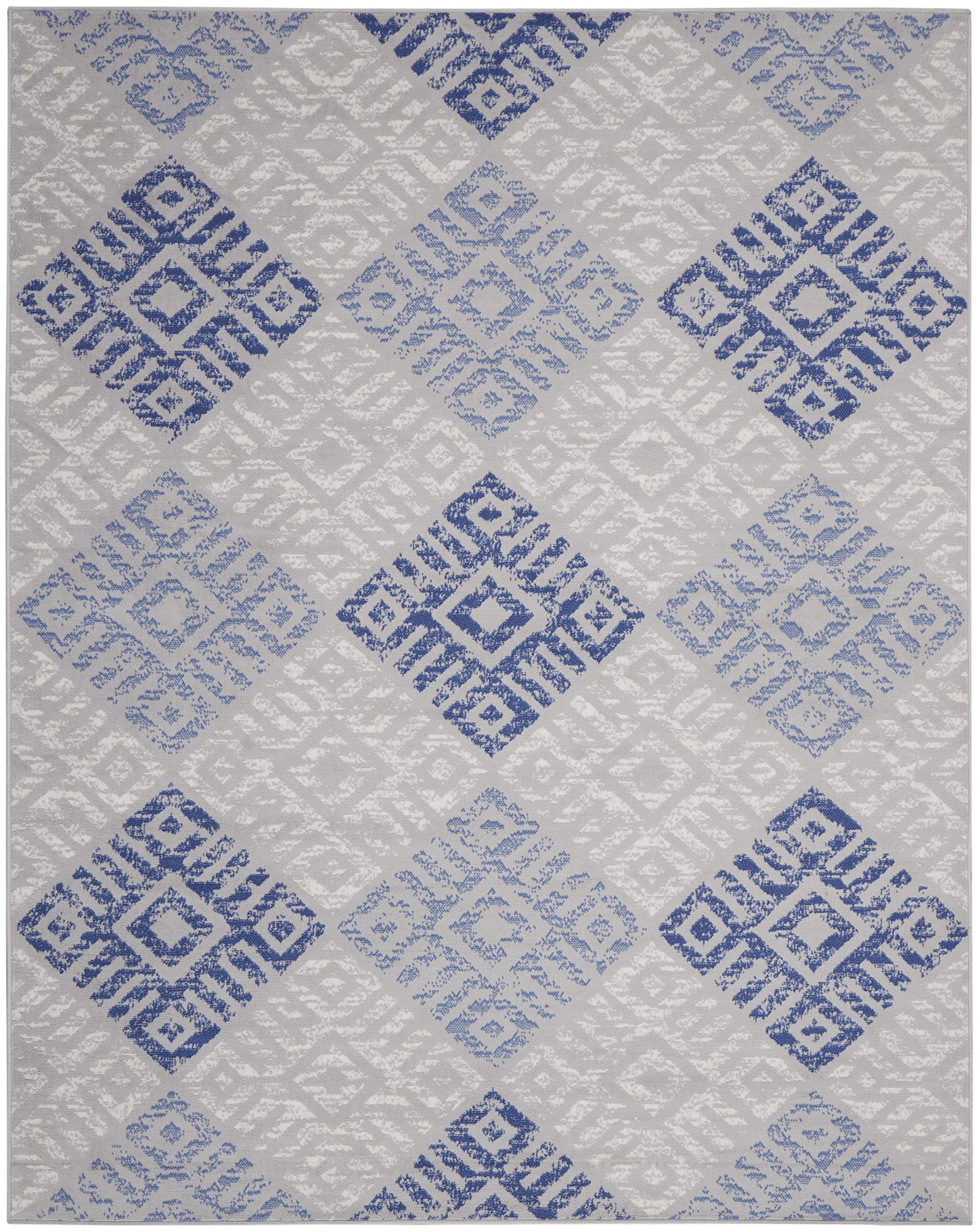 Nourison Home Whimsicle Tribal Grey Blue 7' x 10' Area Rug, Easy Cleaning, Non Shedding, Bed Room, Living Room, Dining Room, Kitchen (7x10)