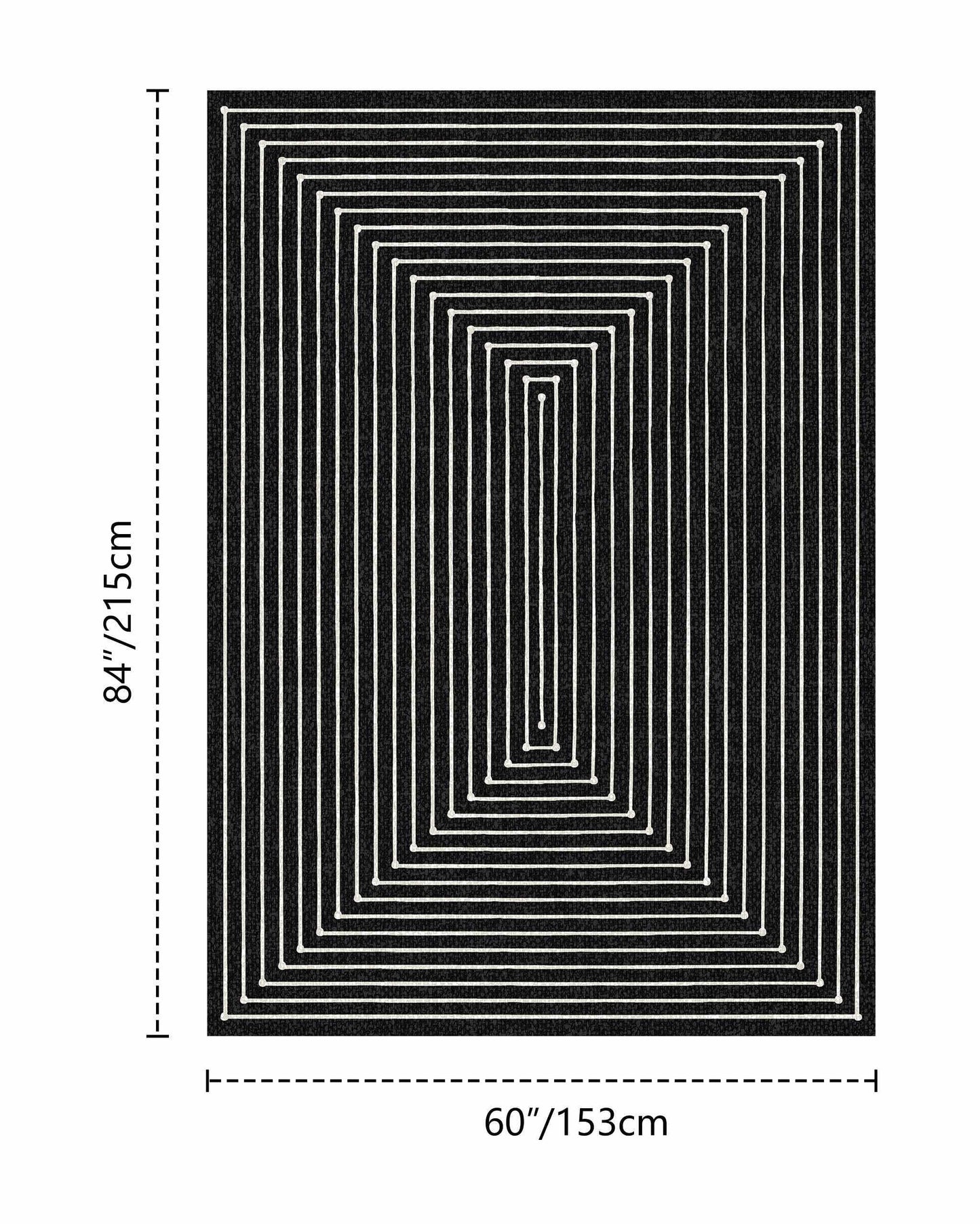 Latte&Fog 5x7 Area Rugs for Living Room Bedroom, Modern Abstract Washable Rug, Boho Non Slip Low Pile Carpet for Indoor Dining Room, Office, Dorm, Classroom, Farmhouse and Kids Room - Indigo Black