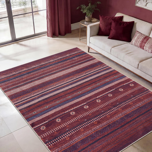 Keen Home Design 48"x72" Rug - Machine Washable Area Rug with Non-Slip Backing, Ideal for Living Room, Dining Room, Bedroom - Vintage, Easy Clean, Durable, Low Pile Rug - (4' x 6')
