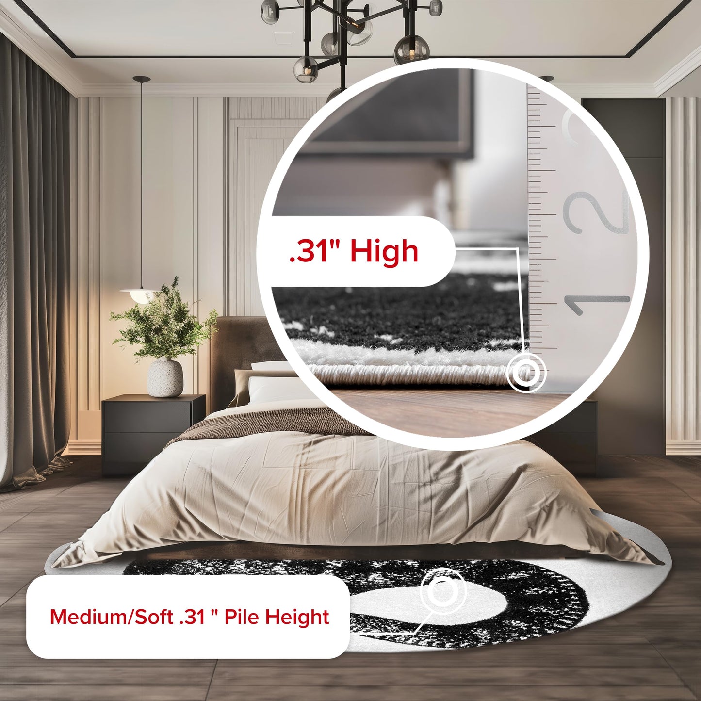 nuLOOM 5x8 Thomas Paul Serpent Area Rug, Black & Off White, Snake Design, Non-Slip Backing, Stain Resistant, For Bedroom, Dining Room, Living Room, Hallway, Office, Kitchen, Entryway