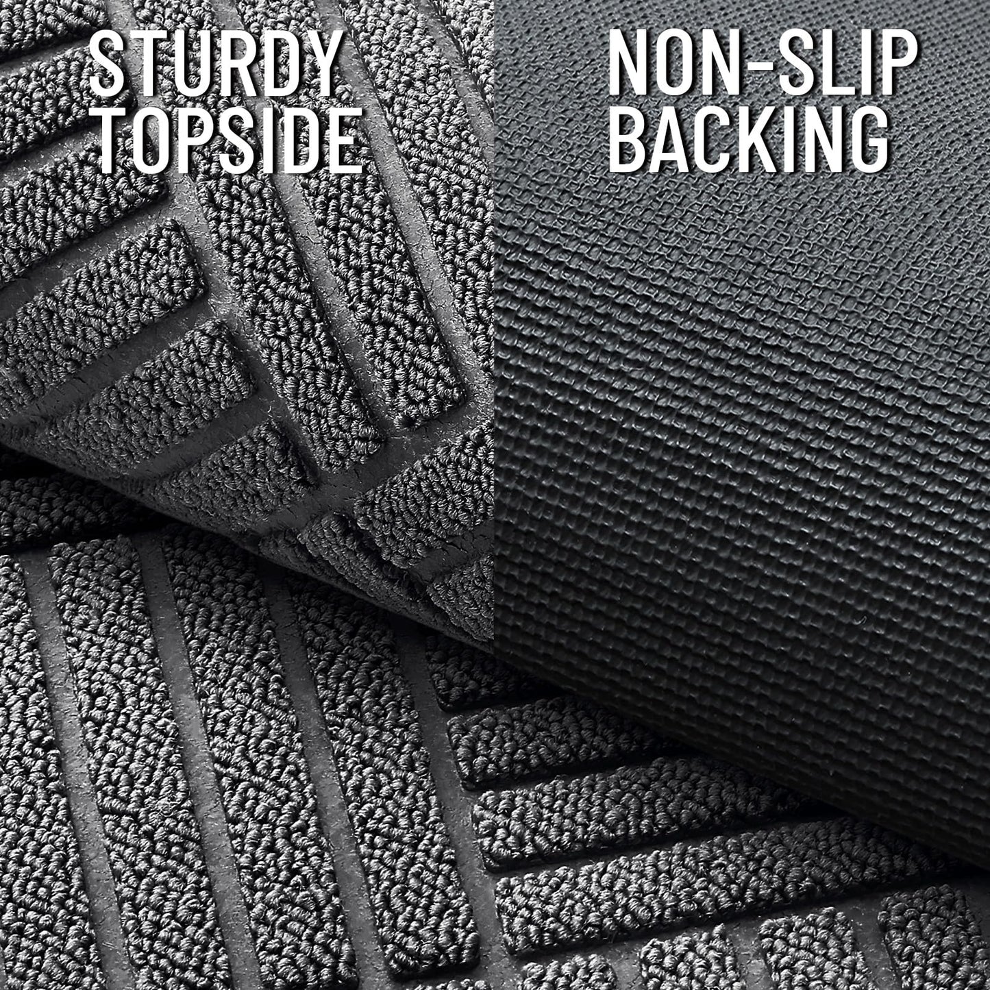 OLANLY Front Door Mat Outside Entrance 29.5x17, Absorbent, Heavy Duty Sturdy Natural Rubber Doormat Indoor Outdoor, Stain and Fade Resistant, Non-Slip Low Profile Floor Mat for Entryway, Grey Diamond
