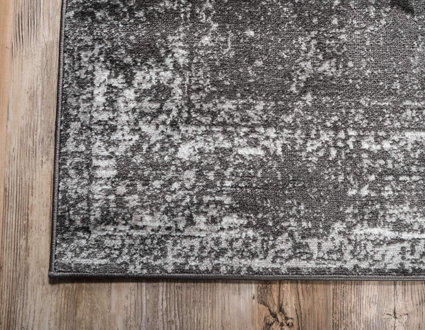 Unique Loom Sofia Collection Area Rug - Casino (2' x 13' 1" Runner, Dark Gray/ Ivory)