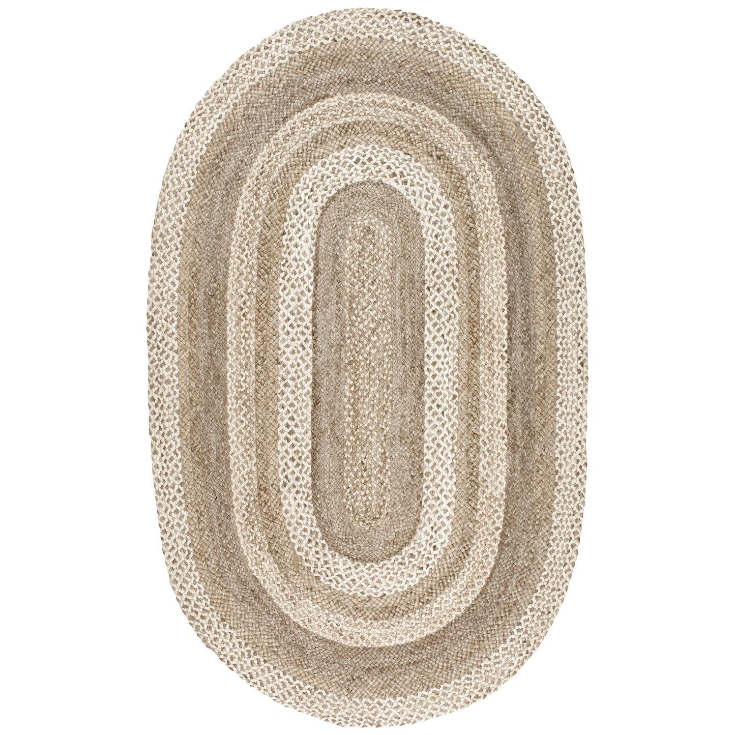 Nuloom Charlene Natural/Ivory, 5' x 8' Oval, Solid, Jute, Soft and Textured, High Traffic, Stain Resistant, Easy Clean, Durable Area Rug for Bedroom, Living Room, Dining Space, Foyer, Entryway