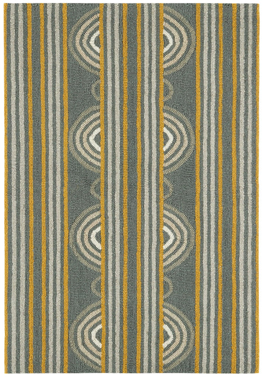 Dash & Albert x Kit Kemp Button Grey Hand Micro Hooked Wool Rug, 3 X 5 Feet, Grey Geometric Pattern - Premium Luxury Hotel Quality Soft Breathable Hypoallergenic Machine Washable Easy Care All