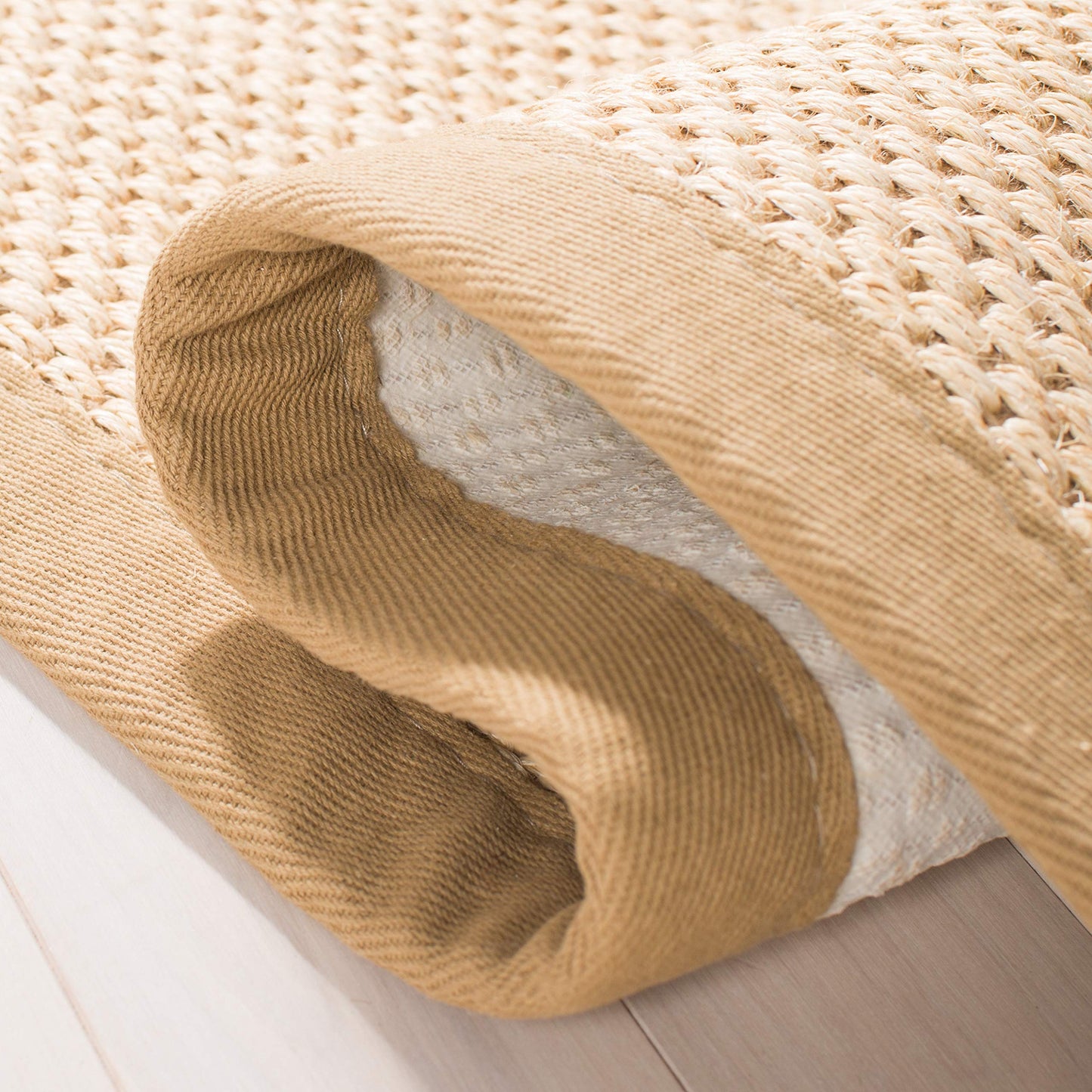 SAFAVIEH Area Rug 3x5 - Natural Fiber Collection - Maize & Linen Color, Sisal, Woven Design with Border (NF141B)