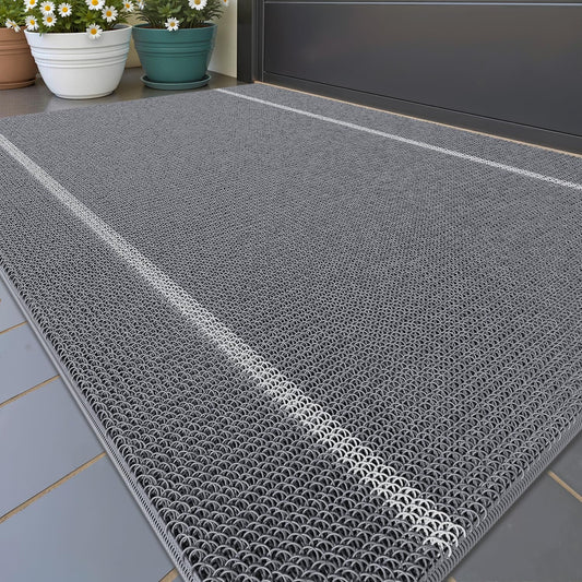 Color&Geometry Front Door Mat (2-Grey, 24"x36")