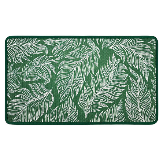 Worltoldb Green Leaves Door Mat Indoor Outdoor Entrance Floor Mats Non-Slip Washable Decor Rugs 27x15 Inch