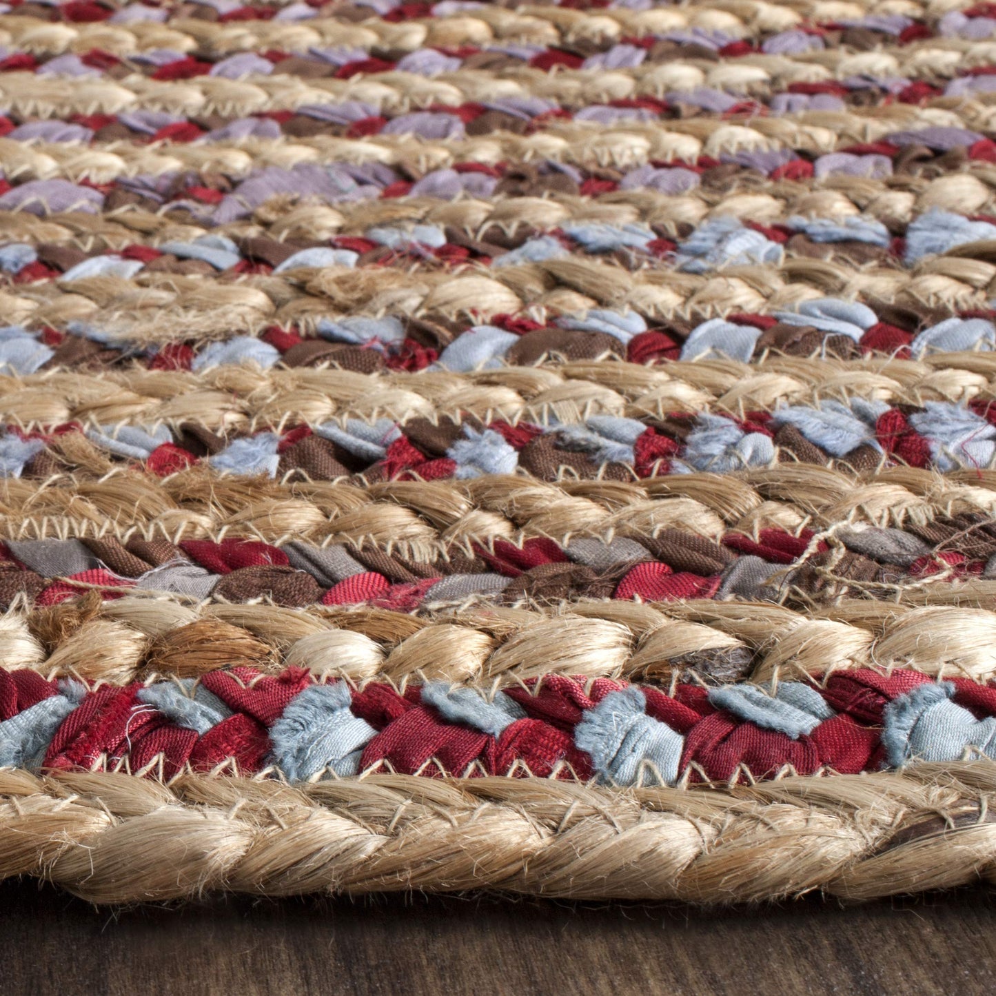 SAFAVIEH Cape Cod Collection Area Rug - 6' x 9' Oval, Natural & Multi, Handmade Boho Braided Jute, Ideal for High Traffic Areas in Living Room, Bedroom (CAP251A)