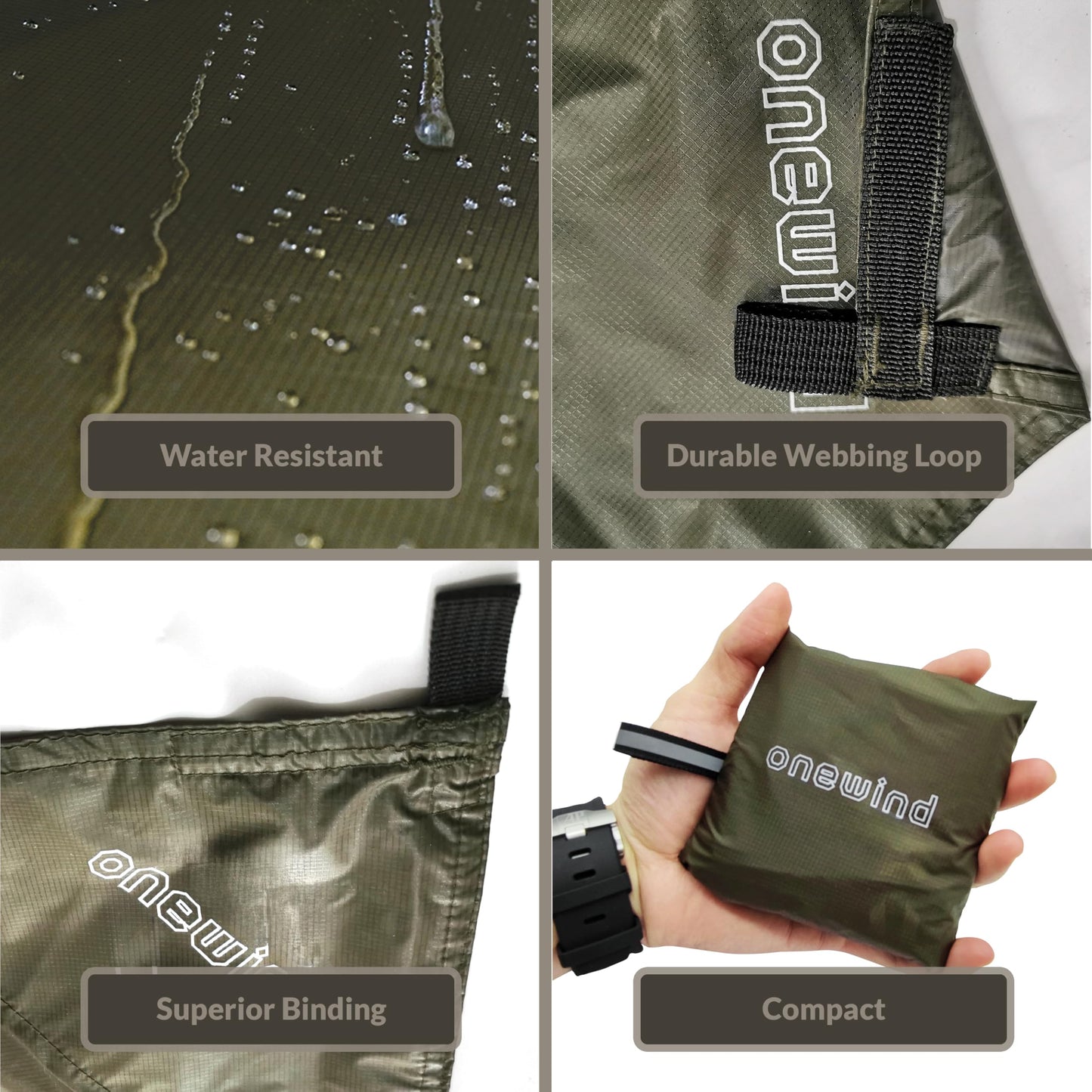 Onewind Ultralight Tent Footprint, 20D Silnylon Groundsheet 4000mm Waterproof Rate PU Coating, Lightweight Camping Tarp Tent Floor for Backpacking Hiking and Thru-Hiking, 98" *55"