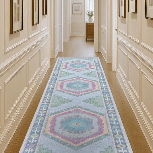 Fame Living Washable Area Rug. Modern Farmhouse. Vintage. Turkish. Bohemian. Distressed. Oriental. Traditional. Rugs for Living Room. Dining. Bedroom. Office. Entryway. Foyer. (856GP, 2'5" x 4'9")