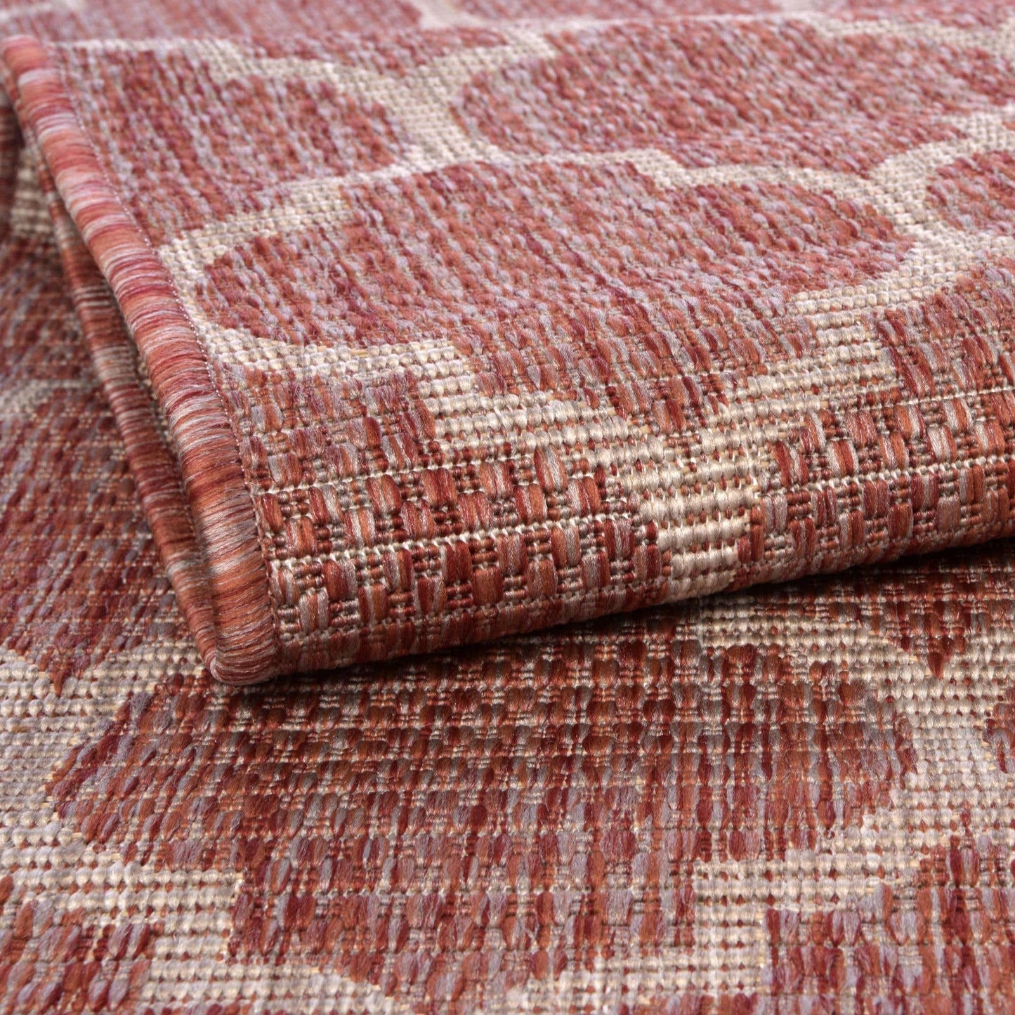 Unique Loom Outdoor Trellis Collection Area Rug - Trellis (Round 13' 0" x 13' 0", Rust Red/ Ivory)
