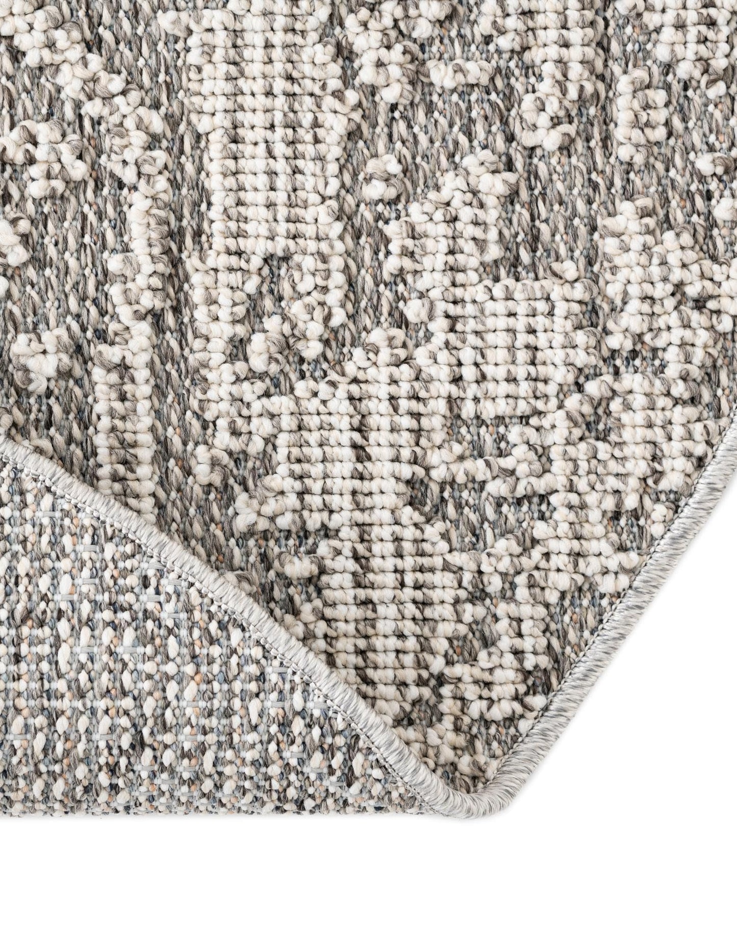 Rugs.com - Outdoor Traditional Rug – 3 Ft Round Light Gray Washable Indoor/Outdoor Rug – Perfect for Patios, Decks, and Porches