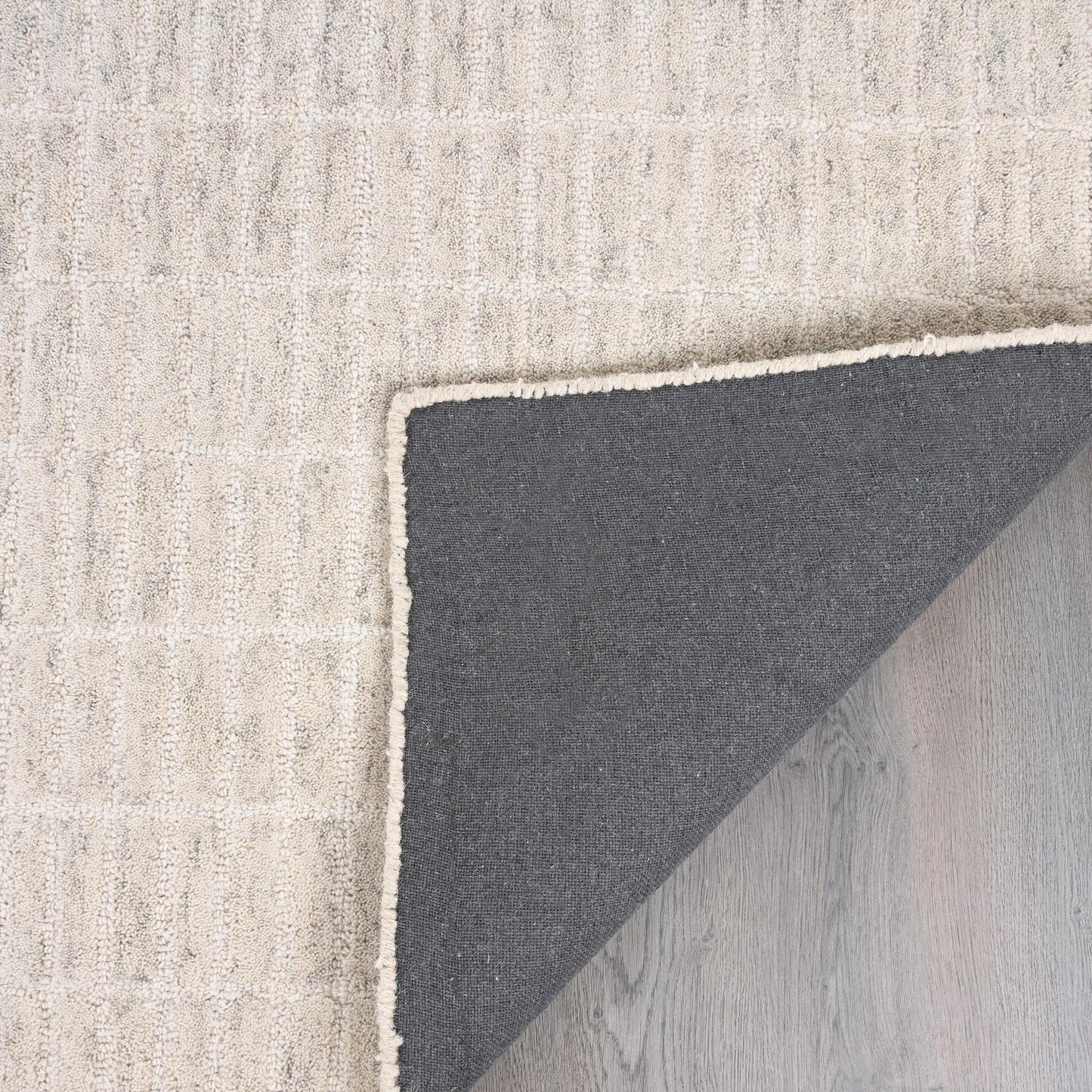 RUGORIA Hand-Tufted 100% Wool Area Rug – Unique Modern Geometric Grid Pattern, Soft Plush Textured Carpet for Living Room, Bedroom, Dining Room & Entryway (Grey,Beige, 6' x 9')