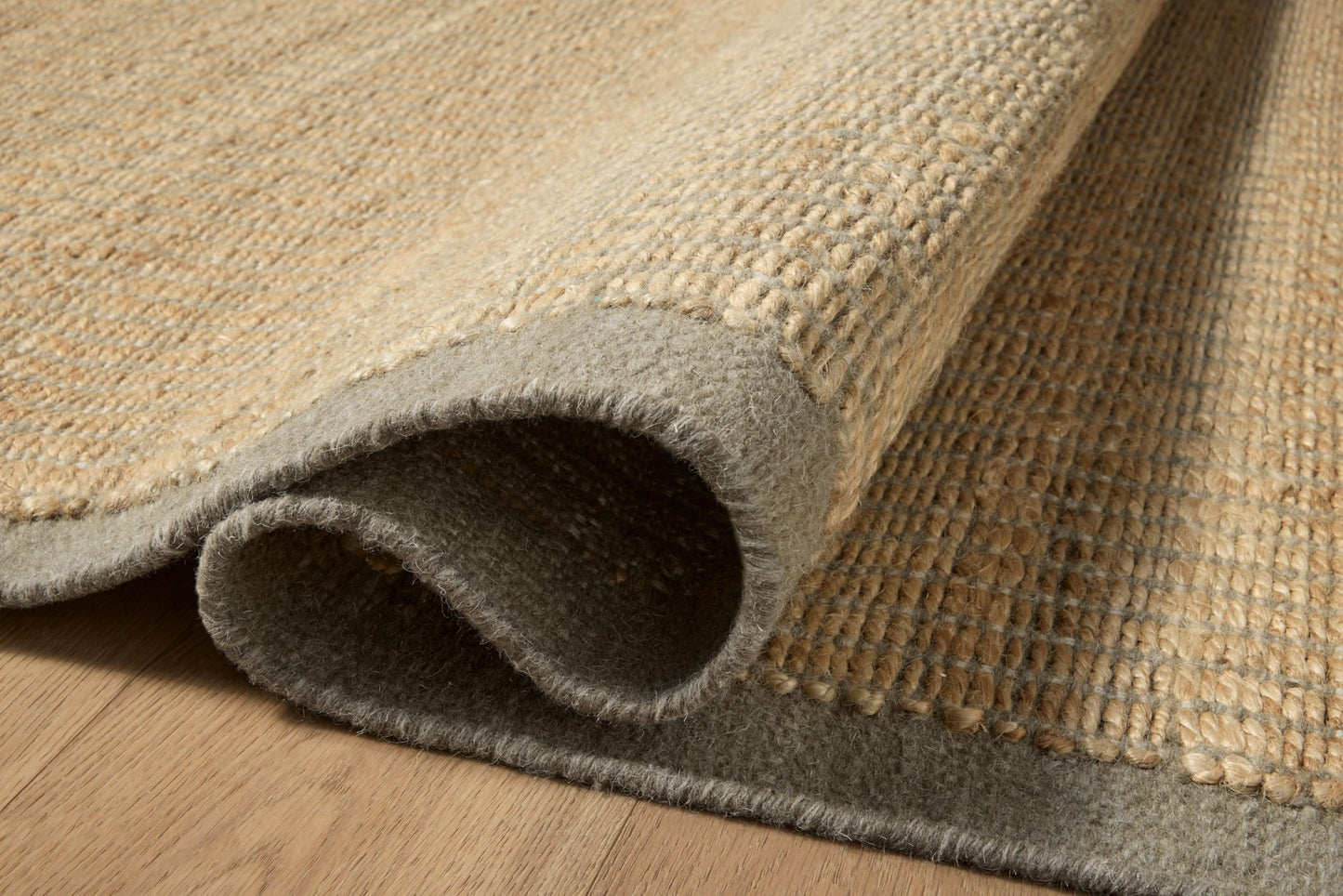 Loloi Amber Lewis Lilah Collection LIH-01 Natural/Grey 3'-6" x 5'-6" Accent Rug Jute, Wool, Cotton, Neutral, Living, Bedroom, Dining, Rug