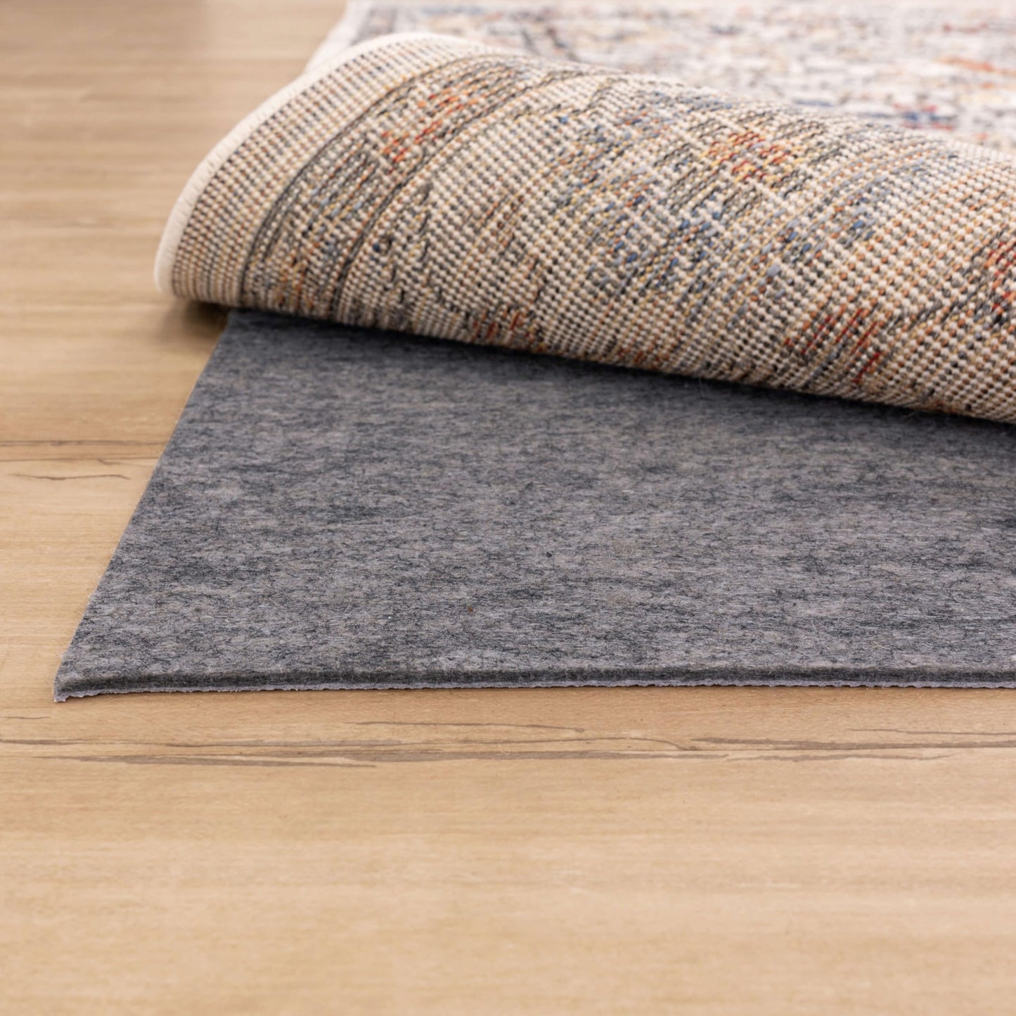Mohawk Home 8' x 10' Premium Luxury Non Slip Rug Pad 1/4 Thick Dual Surface Felt + Rubber Gripper - Safe for All Floors, Synthetic Fiber, Grey