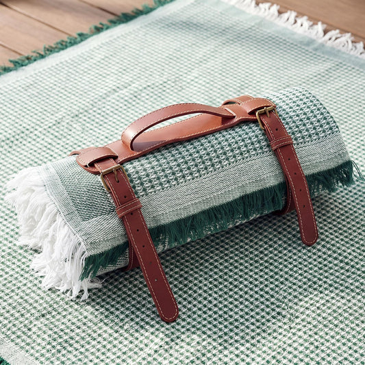 SmoothNovelty 2 in 1 Waterproof Picnic Blankets Outdoor Extra Large Blanket Foldable Double Layer Sandproof Beach Mat with Carry Strap for Camping Yard Lawn Park Beach Grass(Green)