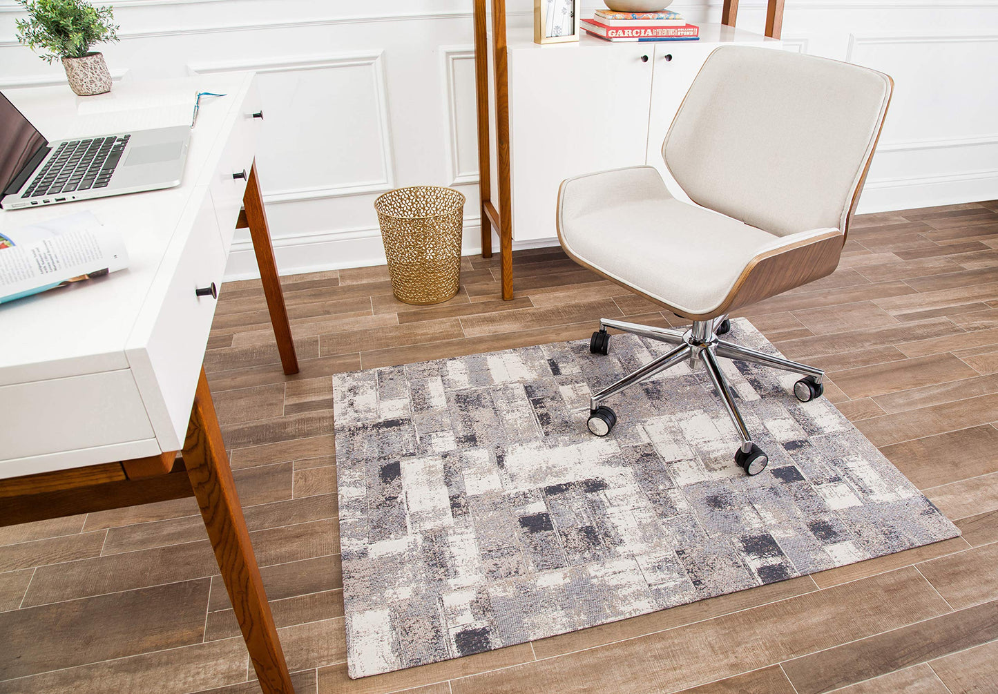 Anji Mountain Rug'd Office Chair Mat for Carpet & Hardwood Floor - Jacquard Woven, Anti-Slip Backing, Low Pile, Floor Protector Desk Chair Mat, Office Rugs for Rolling Chairs (Aarhus - 36" x 48")
