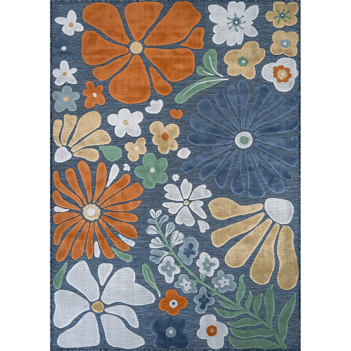 Beverly Rug Outdoor Rug 9x12 Large Modern Floral Tropical Area Rugs for Outdoor and Indoor Patio Easy to Clean Non Shedding Living Room Porch Garden Washable Outside Carpet (9 x 12 Midnight)