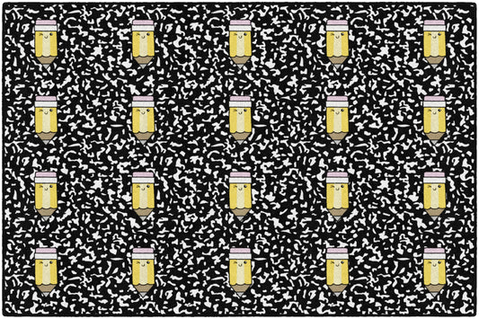 Flagship Carpets School Days Pencil Spots Educational Area Rug for Kids Room, Children's Classroom Rug for Teaching and Playroom, 5' X 7'6"