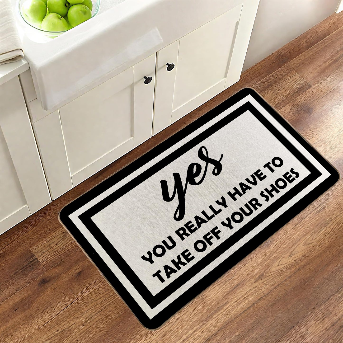 RYKEEN Yes You Really Have to Take Off Your Shoes Door Mat 17 x 30 Inch Funny Shoes Take Them Off Mats Easy to Clean, Waterpoof Doormats for Front Door Entance, Outside Indoor Door Mats (Gray)