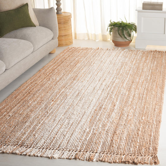 SAFAVIEH Natural Fiber Collection Accent Rug - 4' x 6', Ivory & Natural, Flatweave Jute, Ideal for The Living Room, Dining, Bedroom (NF843A)