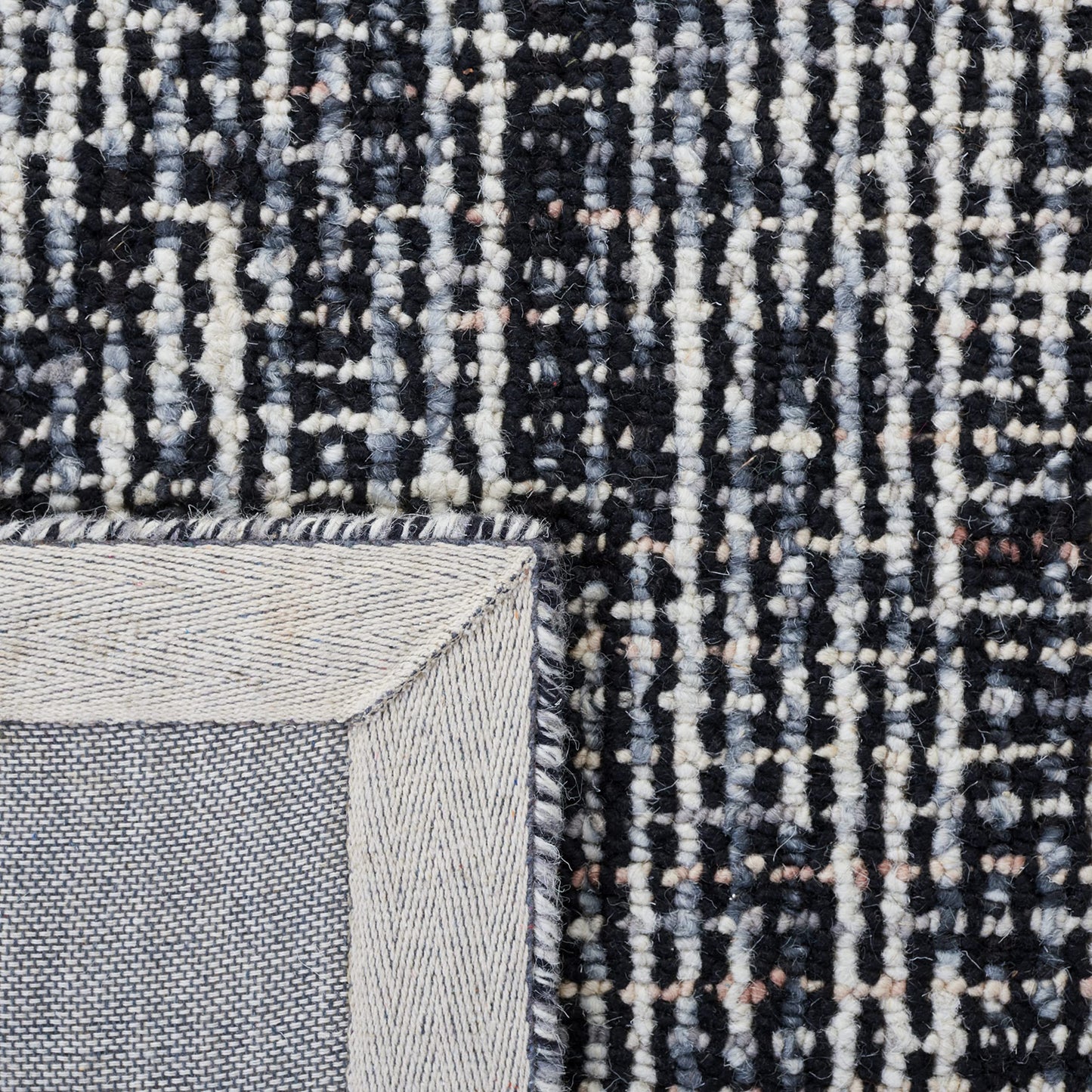 SAFAVIEH Abstract Collection Area Rug - 6' x 9', Black & Grey, Handmade Wool, Ideal for High Traffic Areas in Living Room, Bedroom (ABT468L)