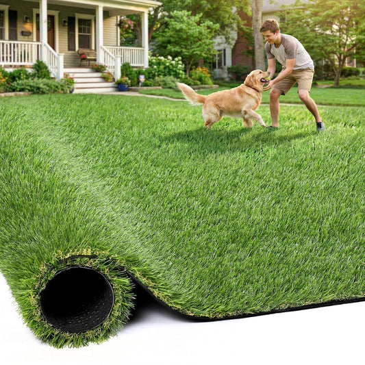 Artificial Grass Rug Indoor Outdoor, 3 x 5FT Faux Grass Turf with Drainage Holes, Realistic Artificial Lawn Rug Dog Pets Mat, Turf Carpet for Garden Lawn Landscape Balcony Patio Backyard Decor
