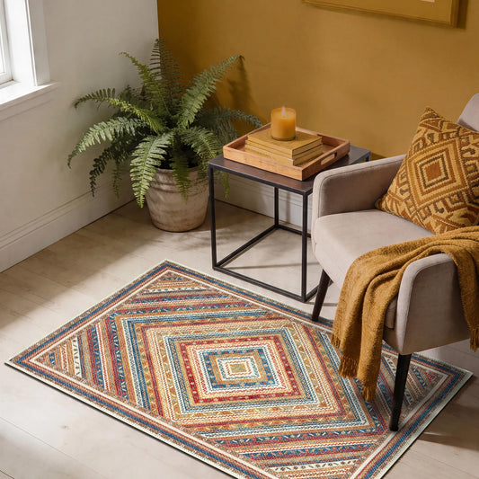 Keen Home Design 24"x36" Rug - Machine Washable Entry Rug with Non-Slip Backing, Ideal for Entryway, Kitchen, Bathroom, Laundry Room - Vintage, Easy Clean, Durable, Low Pile - (2' x 3')