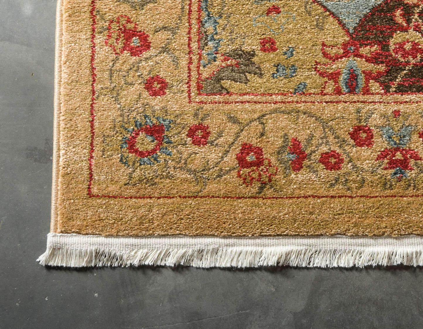 Unique Loom Edinburgh Collection Area Rug - Tulip (5' 1" x 8' Rectangle Tan/Red)