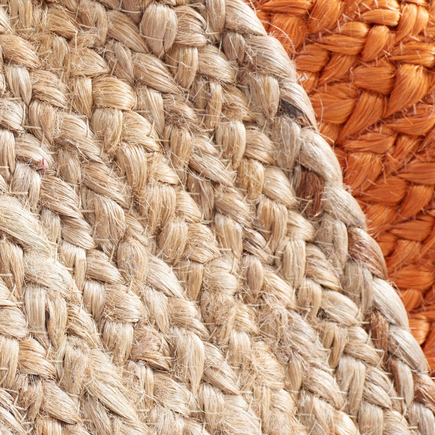 SAFAVIEH Area Rug 4x6 Oval - Natural Fiber Collection - Orange & Natural Brown, Handmade Jute, Braided Border Design (NF801B)