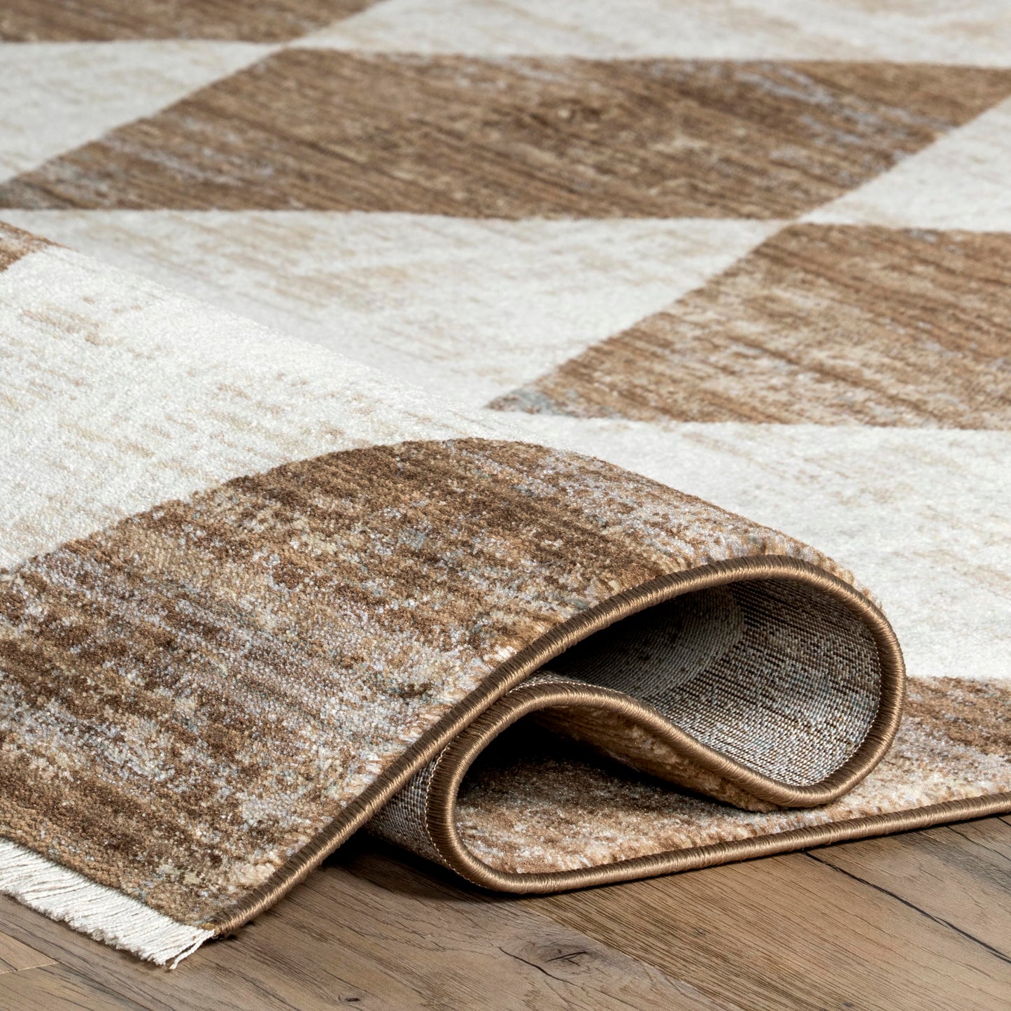 Nuloom Fringed Performance Meline Beige/Blue/Ivory, 5' x 7'10", Checkered, Soft and Cozy, High Traffic, Stain Resistant, Easy Clean, Durable Area Rug for Bedroom, Living Room, Dining, Den, Foyer