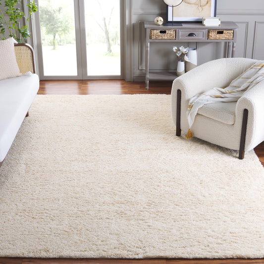 SAFAVIEH Berber Shag Collection Area Rug - 9' x 12', Ivory & Beige, 1.2-inch Thick Ideal for High Traffic Areas in Living Room, Bedroom (BER563A)