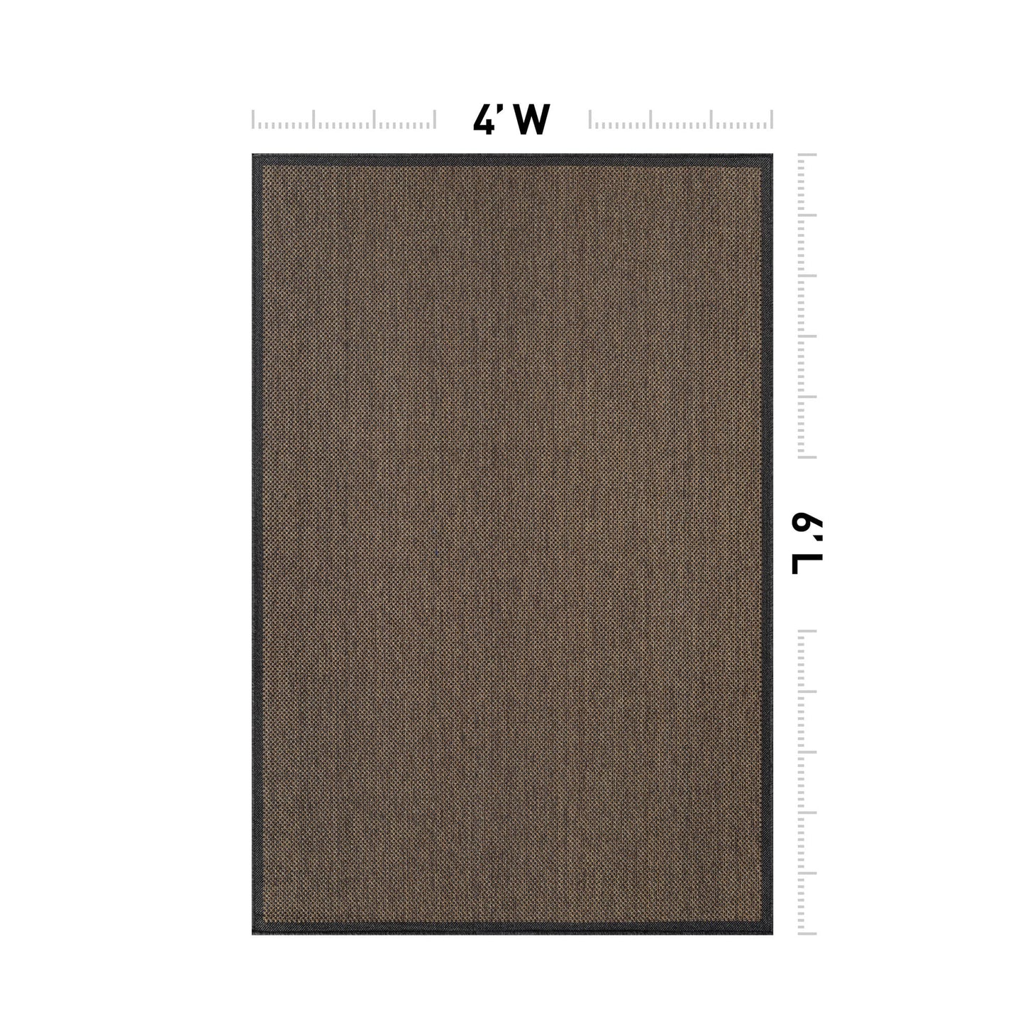 Rugshop Diamond Grid Indoor Outdoor Flat Woven Area Rug,Natural Jute-Style, Easy-Care Patio Rug for Backyard Porch Deck Balcony, 4' x 6' Dark Gray/Natural