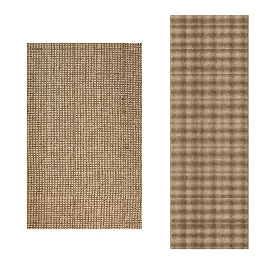 EARTHALL 2 PCS Boho Area Rug Washable Rugs for Entryway Natural, Braided Rubber Backed Throw Rugs Door Mat Indoor Outdoor Entrance, Cotton Woven Carpet for Kitchen Foyer Front Door Living Room