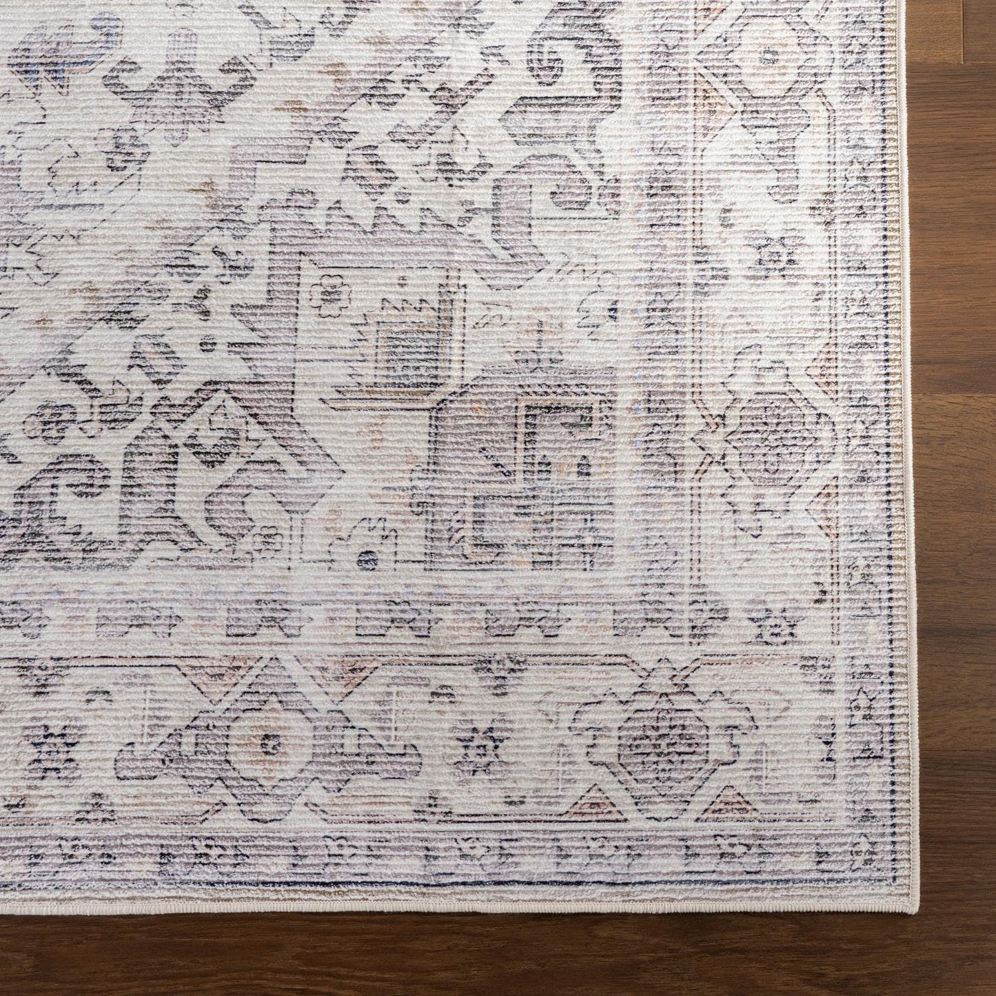 Nuloom Splashguard Kaleen Grey/Ivory, 5' x 8', Vintage, Soft and Cozy, High Traffic, Stain Resistant, Easy Clean, Durable, Machine Washable Area Rug for Bedroom, Living Room, Dining, Den, Foyer