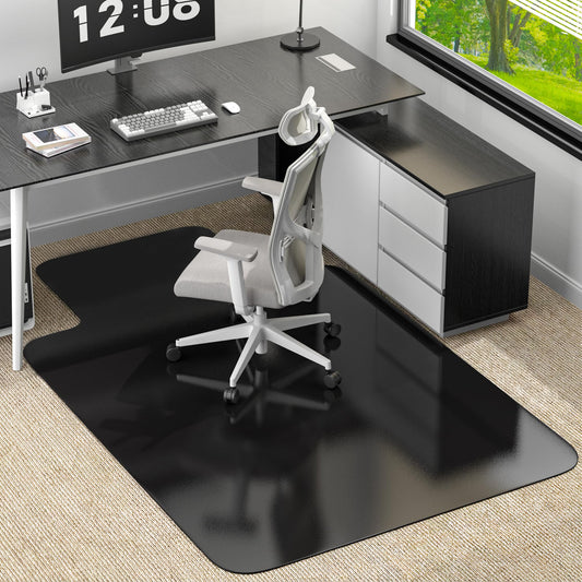 Office Chair Mat for Low Pile Carpeted Floors with Lip, 48" x 60" Heavy Duty Floor Mat for Desk Chair on Carpet,Easy Glide Carpet Protector Mat for Computer Chairs,Rolling Chairs,Office,Home,Anti-slip