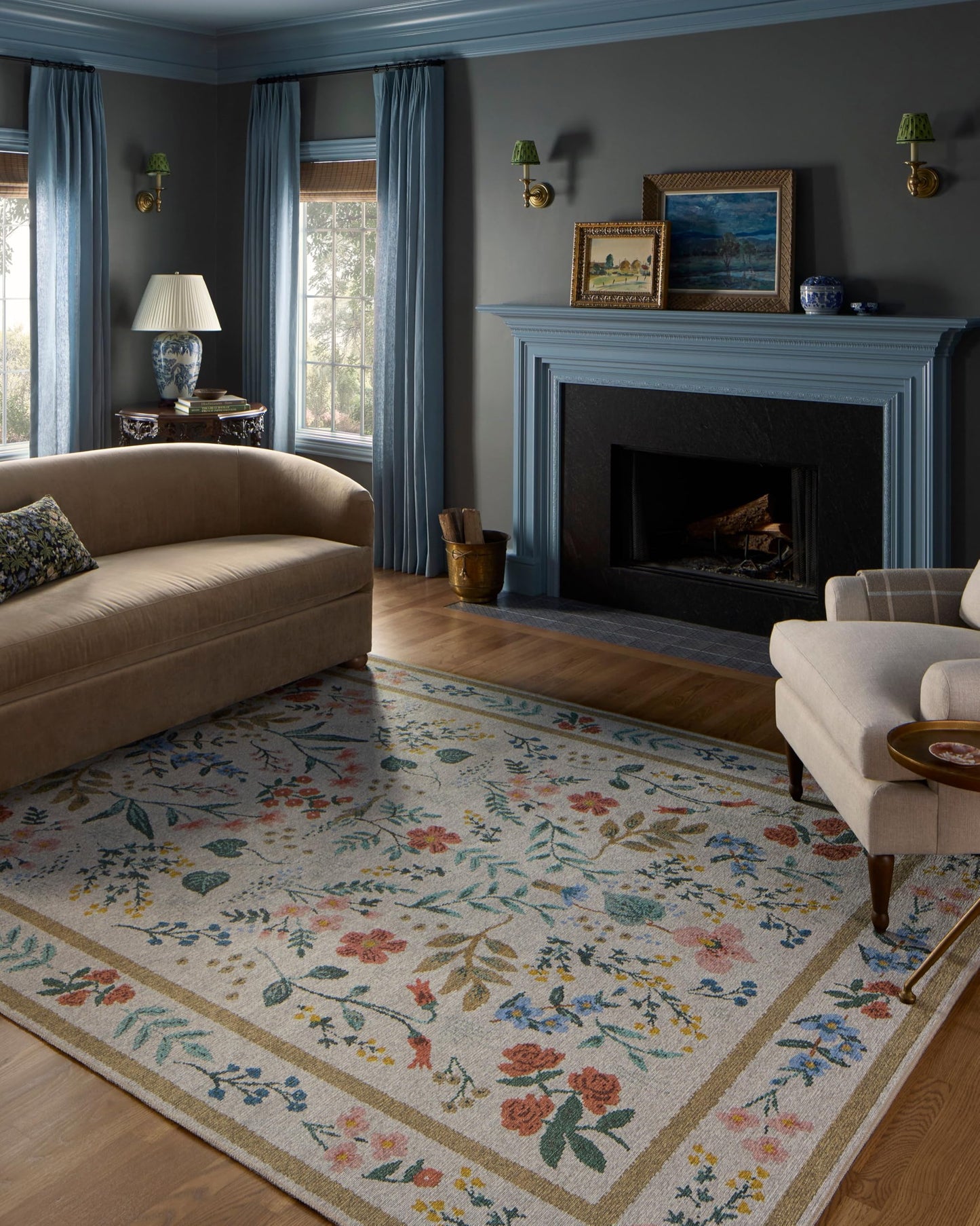 Loloi Rifle Paper Co. Wildwood Collection WWLD-01 Cream 8'-4" x 11'-6" Area Rug