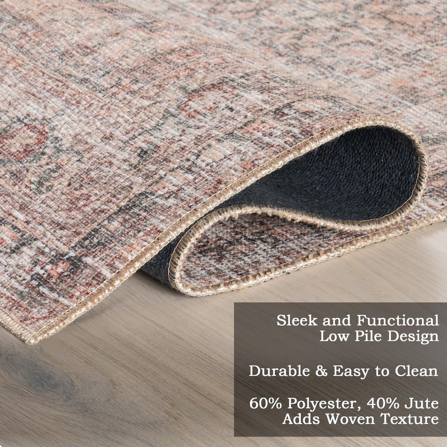 Nuloom Hillstone Collection Olene Light Brown/Brown, 2'8" x 8', Vintage Medallion, Soft and Cozy, High Traffic, Stain Resistant, Easy Clean, Durable Area Rug for Bedroom, Living Room, Dining, Foyer