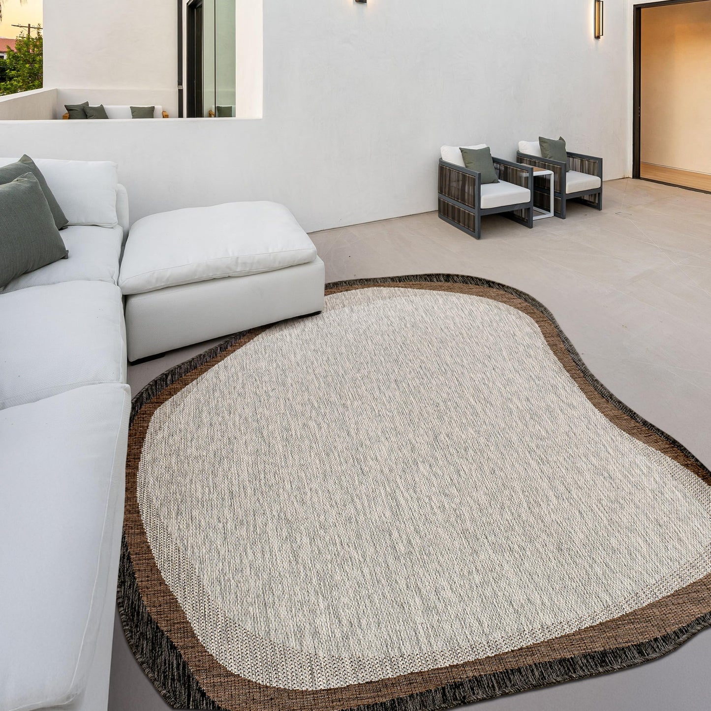 JONATHAN Y Rustic Abstract Indoor Outdoor Area Rug 6X9 Gray/Black, Wyatt Modern for Backyard, Patio, Porch, Easy-Cleaning, High Traffic, Pet-Friendly, Non-Shedding (SHP200C-6)