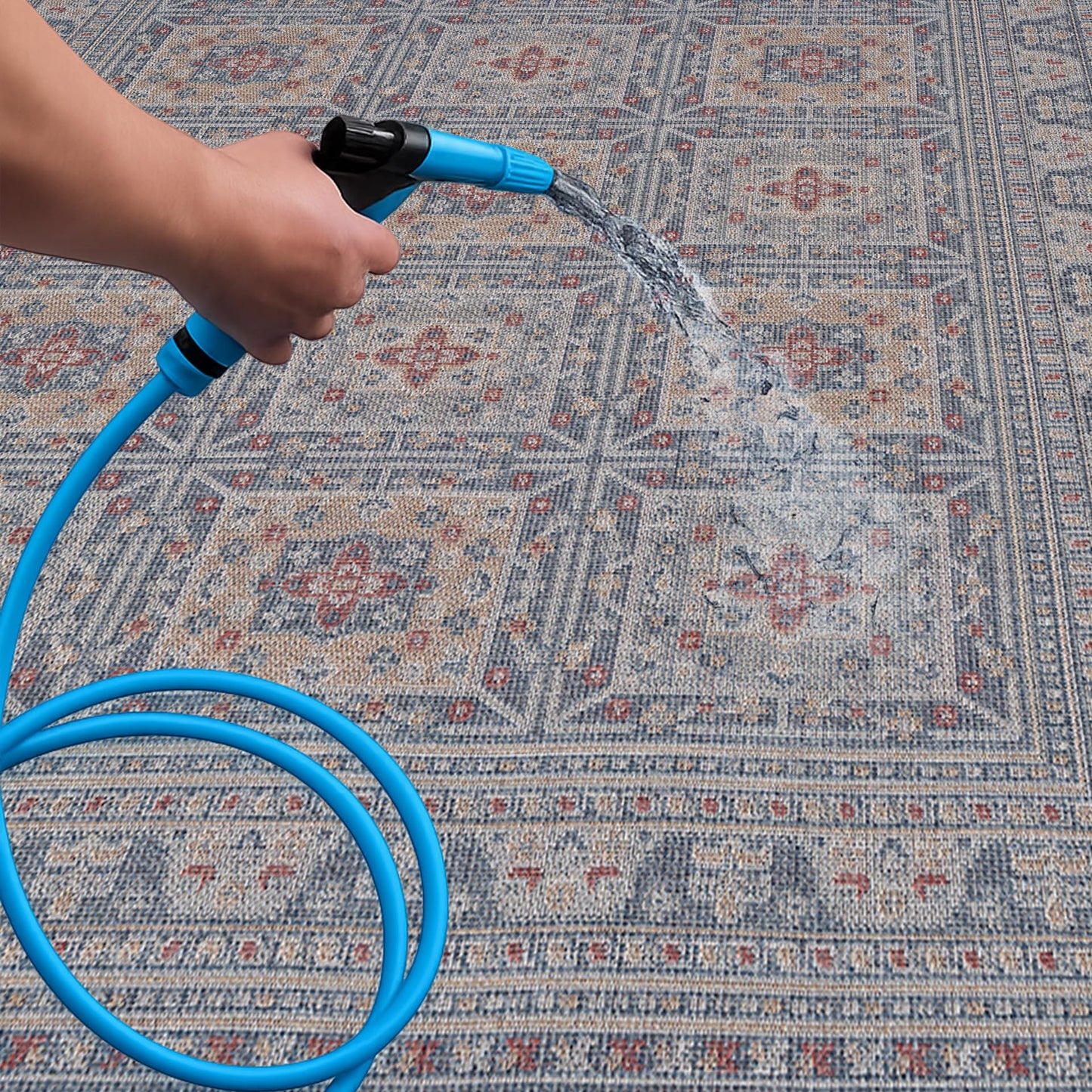 Loom&Crate 5x8 Outdoor Rug - Pet & Kid Friendly, Versatile for Patio, Deck, Backyard, Indoor & Outdoor Areas, Size: 5'3" x 7'7"
