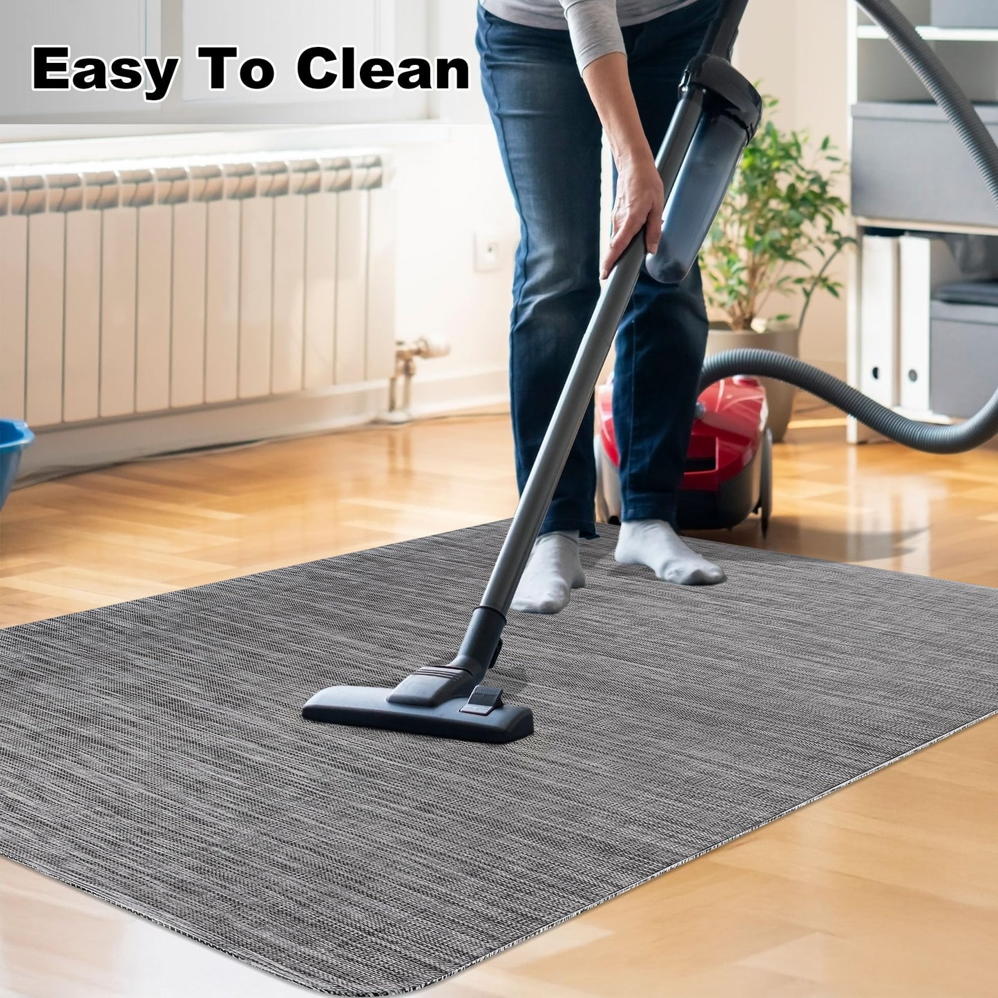 Cybstrax Office Chair Mat for Hardwood & Tile Floor, 45"x53" Desk Computer Chair Mat, Anti Slip, Non-Curve, Floor Protector Under Desk Low-Pile Office Rug for Rolling Chair