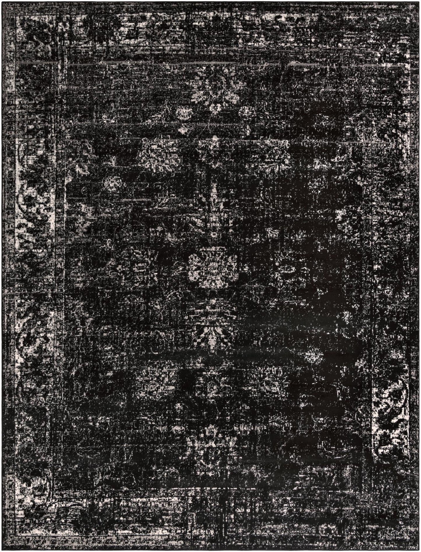 Unique Loom Sofia Collection Area Rug - Casino (10' x 13' Rectangle, Black/ Ivory)