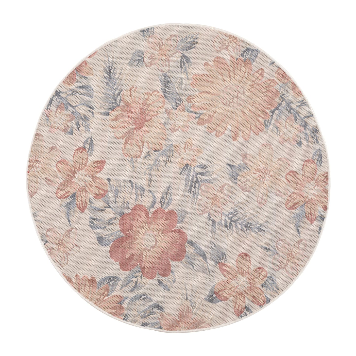 Loom&Crate 5ft Round Outdoor Rug - Pet & Kid Friendly, Versatile for Patio, Deck, Backyard, Indoor & Outdoor Areas, Size: 5'3" Round