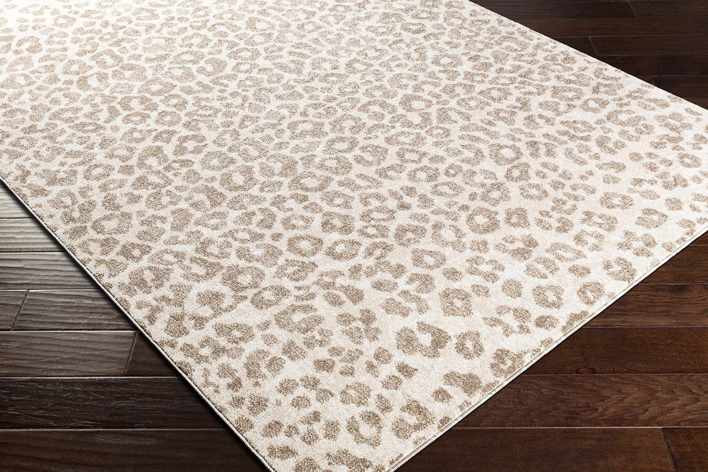 Hauteloom Safari Modern Animal Print Area Rug for Living Room, Bedroom, Dining Room - Bohemain Leopard Print Carpet - Tan, Terracota, Brown, Beige, Ivory - 5'3" x 7'3" (5x7)