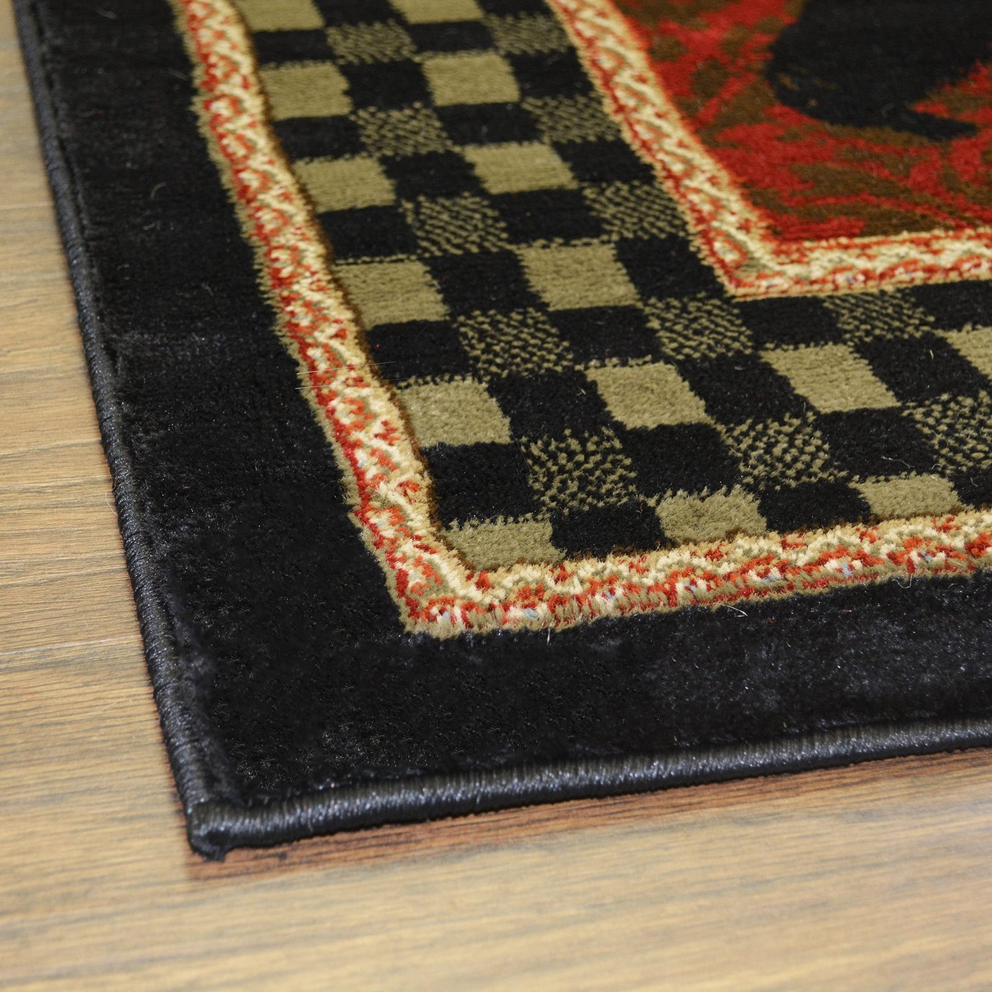 Rustic Lodge Black Bear 2x3 Area Rug, 2'2x3'3