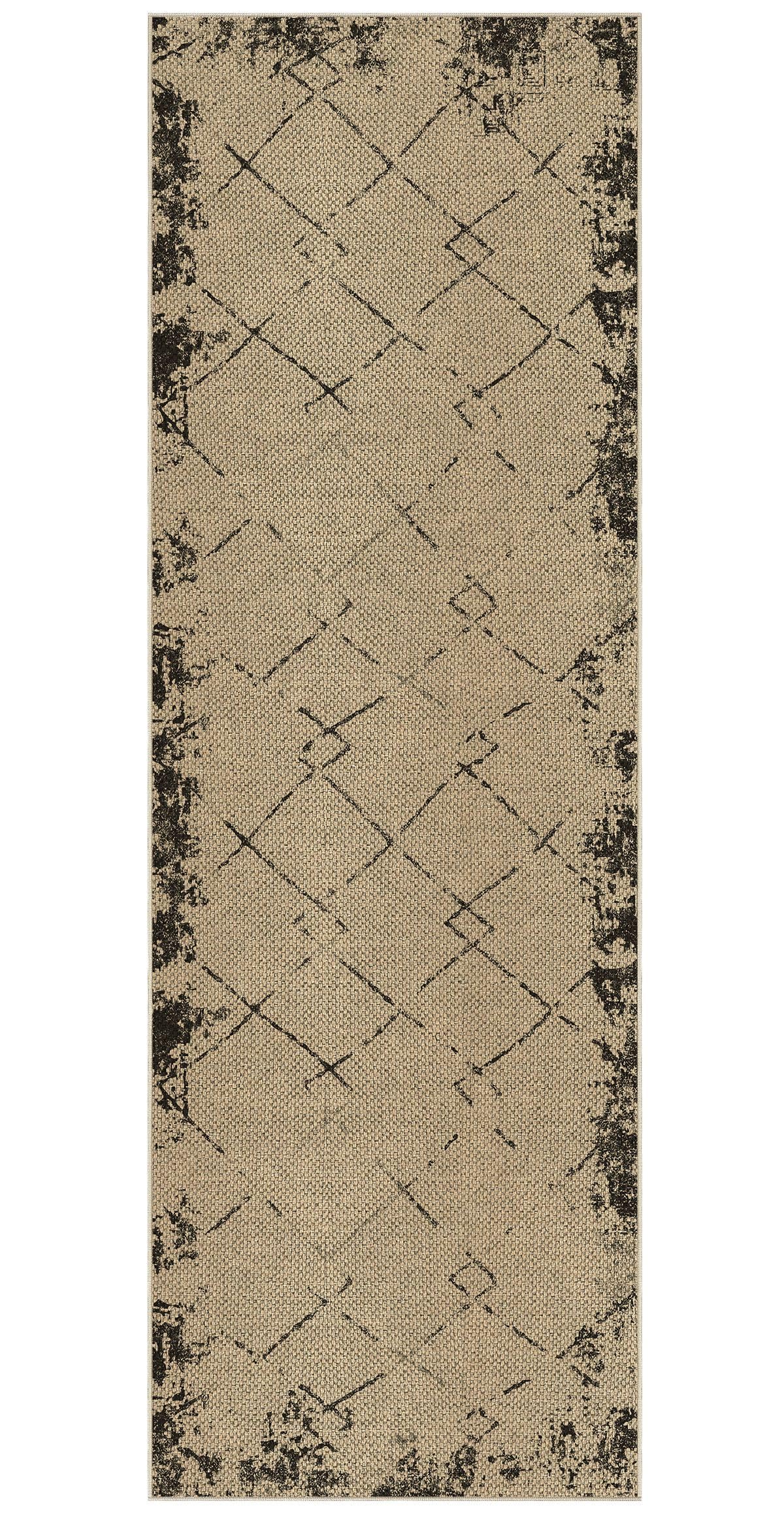 UERMEI 2x6 Outdoor Jute Runner Rug, Neutral Rugs Washable Farmhouse Patio Non Slip Runners Rug for Hallway Kitchen Bedroom Porch Laundry Bathroom Modern Brown