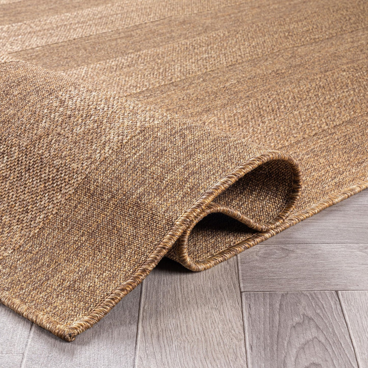 Rugshop Striped Indoor Outdoor Flat Woven Runner Rug,Natural Jute-Style,Easy-Care Patio Rug for Backyard Porch Deck Balcony, 2'3" x 8' Natural/Jute