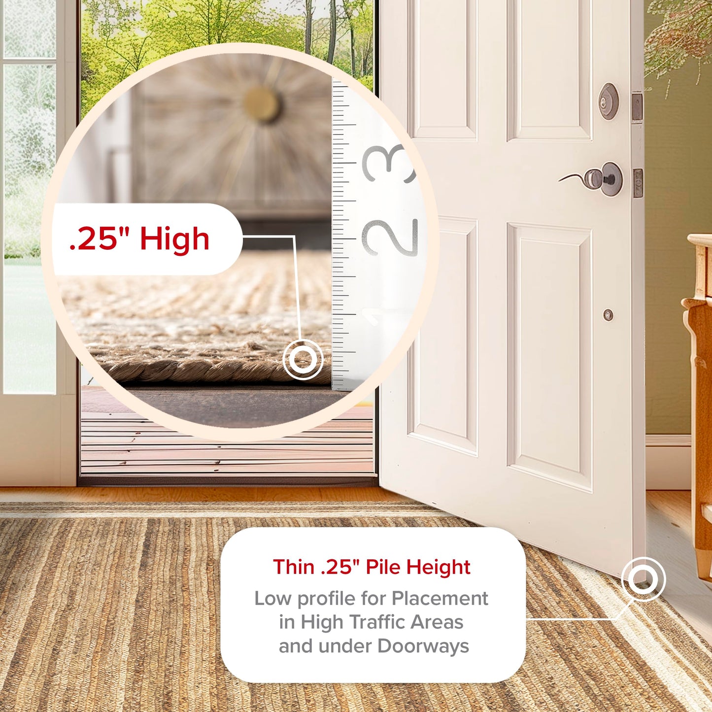 Nuloom Rikki Off-White/Natural, 3' x 5' Oval, Coastal Braided, Jute, Soft and Textured, High Traffic, Stain Resistant, Easy Clean, Durable Area Rug for Bedroom, Living Room, Dining, Foyer, Entryway