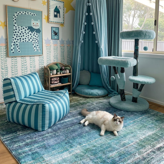 Kokia Abstract Teal Area Rug Living Room 5x7 Colorful Washable Large Rug Bedroom Living Room Under Dining Table Soft Non Slip Stain Resistant Carpet Room Decor, Blue and Green