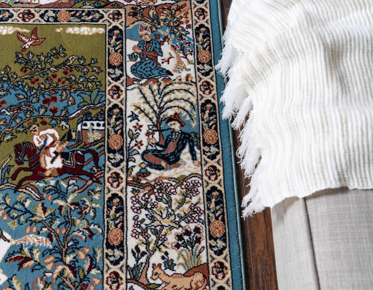Unique Loom Narenj Collection Area Rug - Birmingham (5' 1" x 8' Rectangle, Blue/ Burgundy)